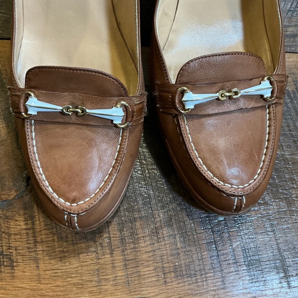 Claudia Ciuti Tan Leather Horsebit Platform Heels Made in Italy Women’s Size 10m - Picture 2 of 9